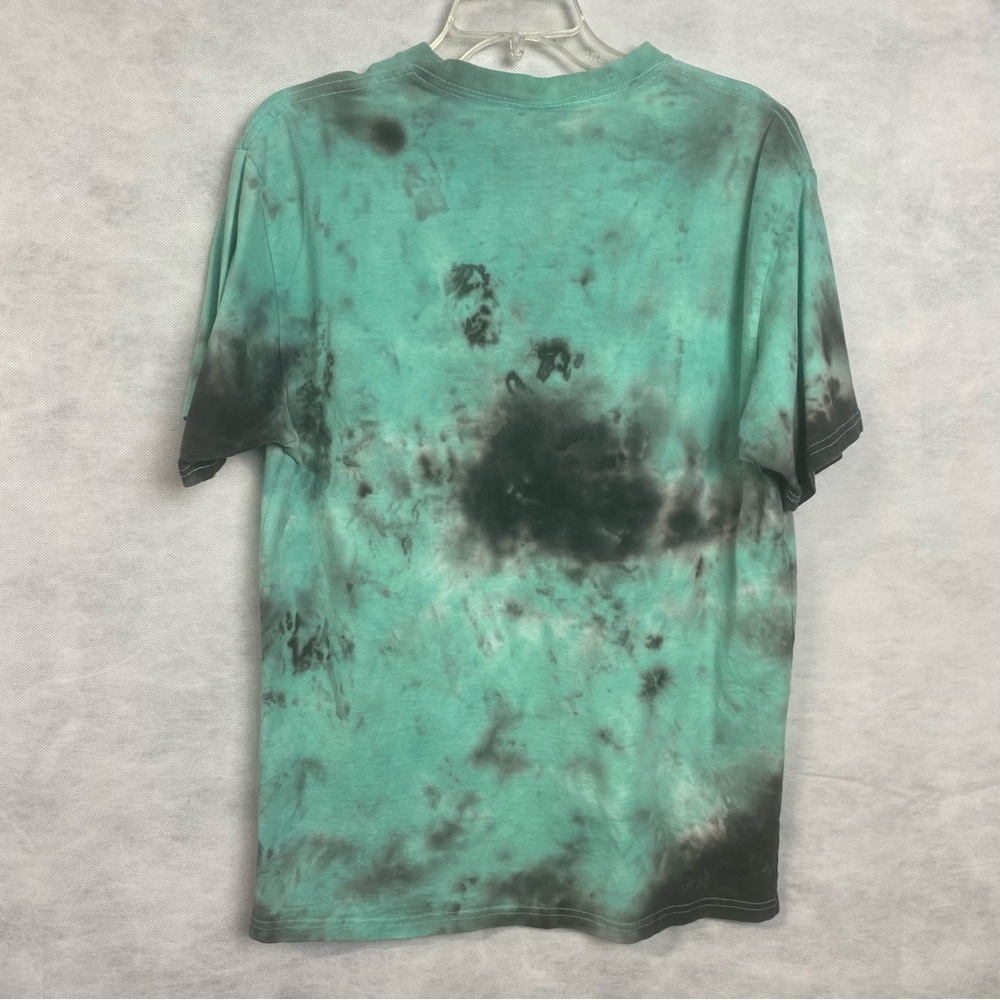 HUF Teal Tie-Dye Short Sleeve Tee with Pink Logo - Picture 3 of 14